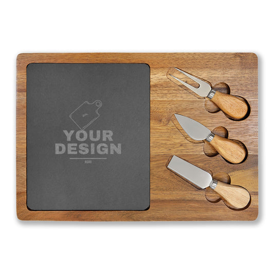 Custom Engraved Cheese Board Set